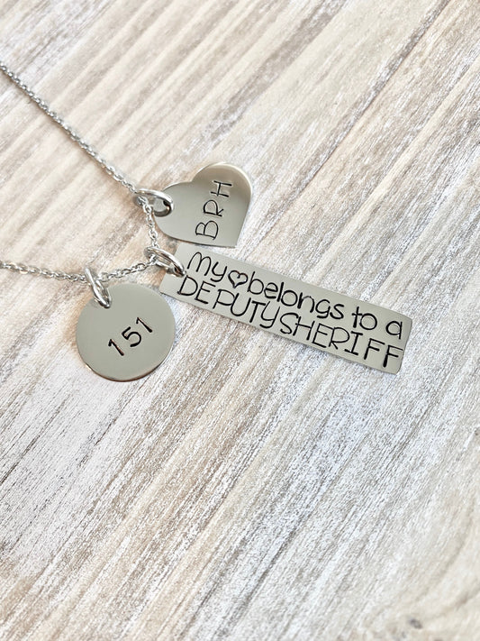 Deputy Sheriff Necklace Deputy Sheriff Wife Police Badge Law Enforcement Gift Deputy Sheriff Mom Law Enforcement Necklace Sheriff Badge
