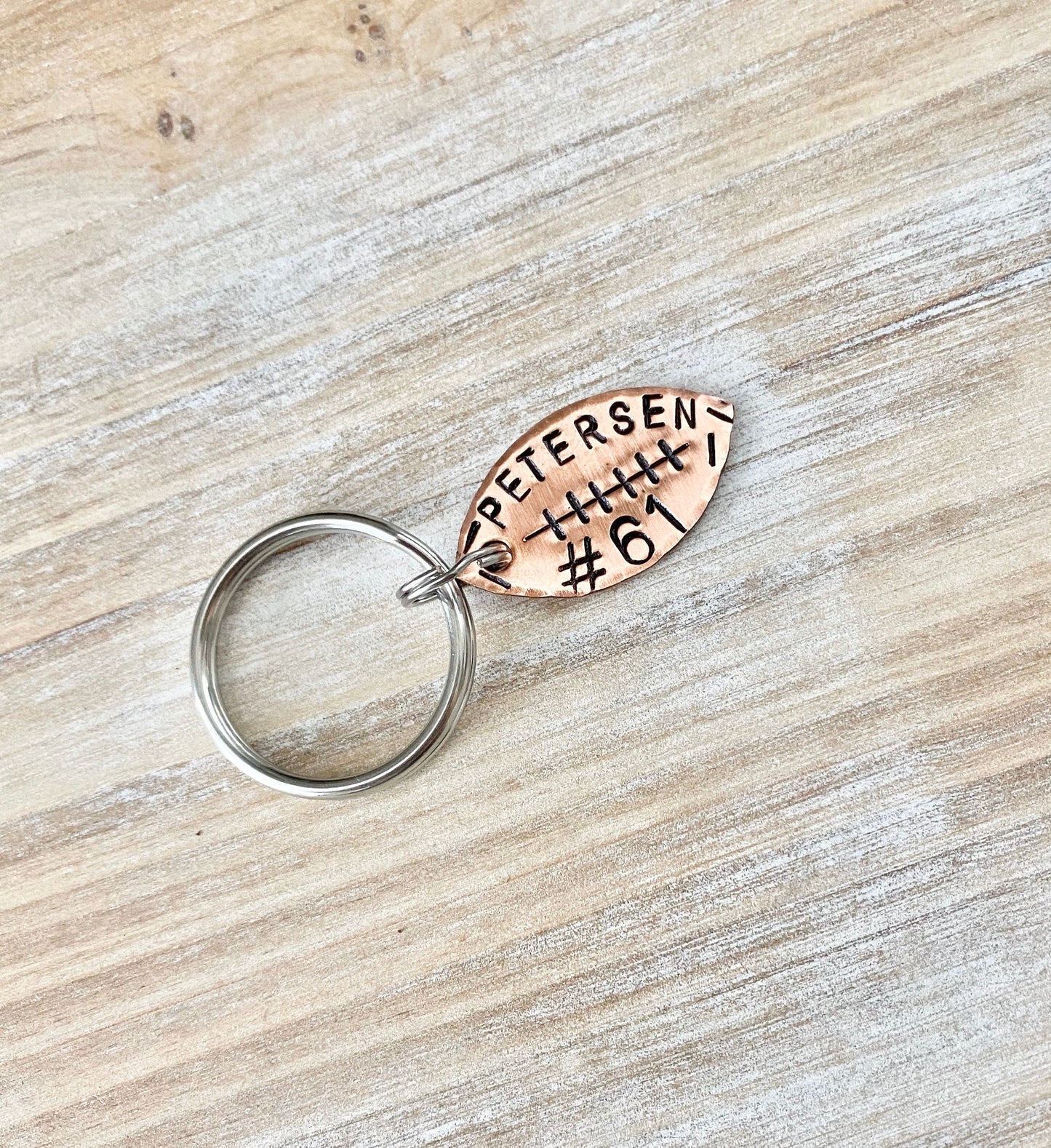Copper Football Keychain, Football Team Gift, Football Gifts, Football Gift, Senior Night Gift, Football Senior Gifts, Football Keychain