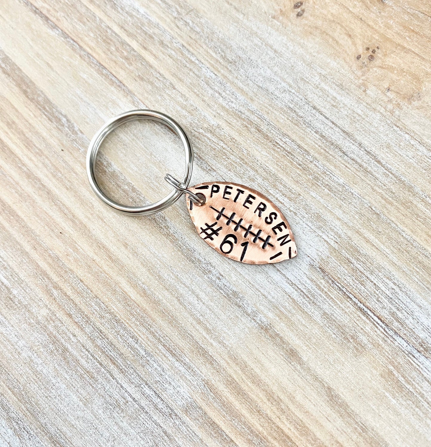 Copper Football Keychain, Football Team Gift, Football Gifts, Football Gift, Senior Night Gift, Football Senior Gifts, Football Keychain