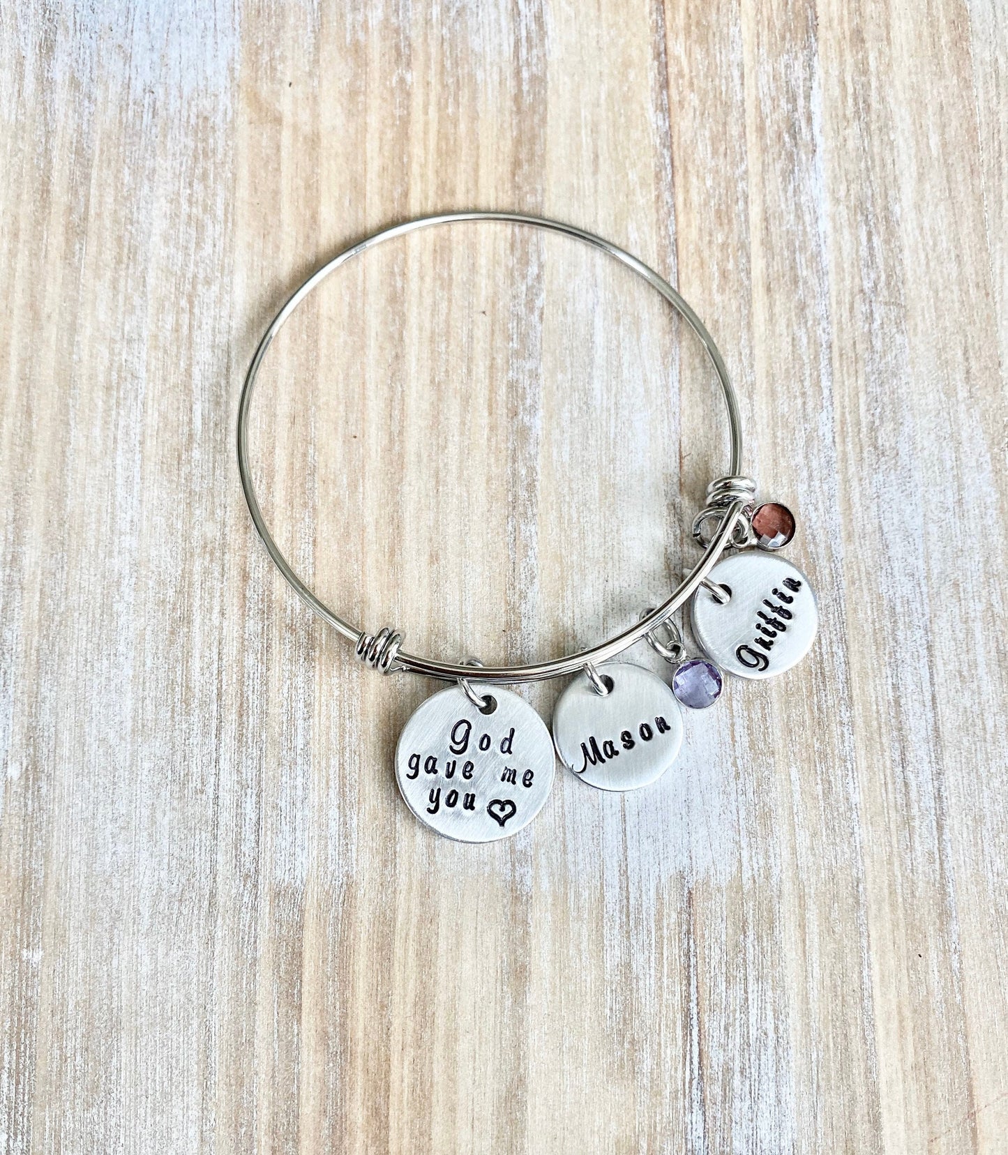 God Gave Me You Bangle Personalized Mother's Bracelet Christmas Gift for Mom Gift for Wife Mom Bangle Bracelet Religious Jewelry Mothers Day
