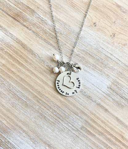 Infant Loss Necklace Forever in my heart Necklace Sympathy Gift Sympathy Necklace Memorial Necklace Memorial Jewelry Miscarriage Necklace