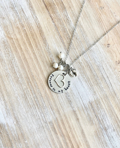 Infant Loss Necklace Forever in my heart Necklace Sympathy Gift Sympathy Necklace Memorial Necklace Memorial Jewelry Miscarriage Necklace