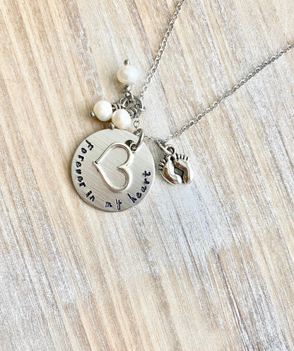 Infant Loss Necklace Forever in my heart Necklace Sympathy Gift Sympathy Necklace Memorial Necklace Memorial Jewelry Miscarriage Necklace