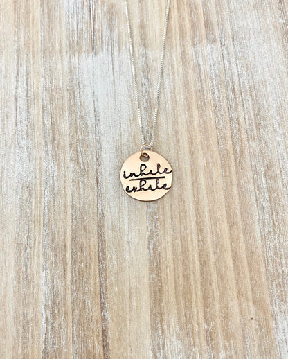 Rose Gold Handstamped Necklace Gold Mom Necklace inhale exhale Necklace Gift for Mom Gold filled Jewelry Gold Name Jewelry 14K Rose Gold