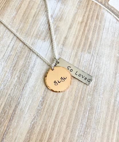 GiGi Necklace,Gigi Gift,Gigi Necklace, Gigi Jewelry,Mother's Day Gift for Grandma, So Loved Necklace, GiGi Birthday