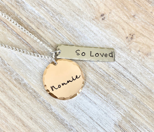 Nonnie Necklace, Nonnie Present, Best Nonnie, Necklace Gift, Jewelry for Nonnie, New Grandma To Be, So Loved Necklace