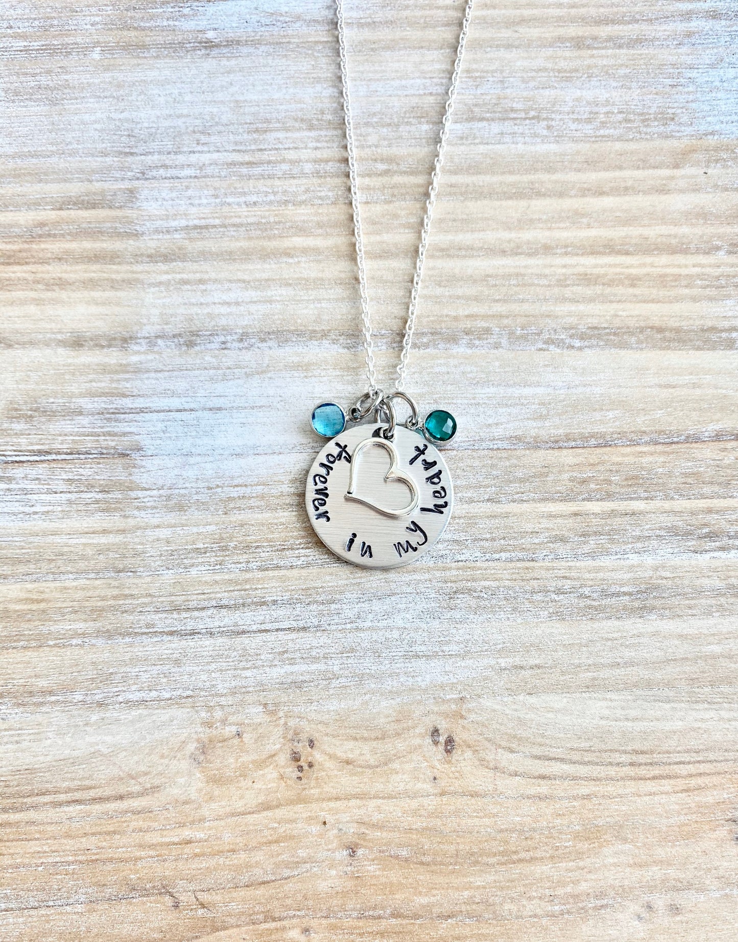 Forever in my heart Necklace Sympathy Gift Sympathy Necklace Memorial Necklace Memorial Jewelry In Memory Jewelry Handstamped Necklace