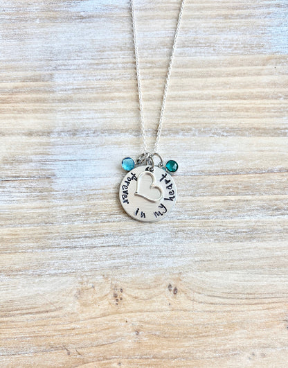 Forever in my heart Necklace Sympathy Gift Sympathy Necklace Memorial Necklace Memorial Jewelry In Memory Jewelry Handstamped Necklace