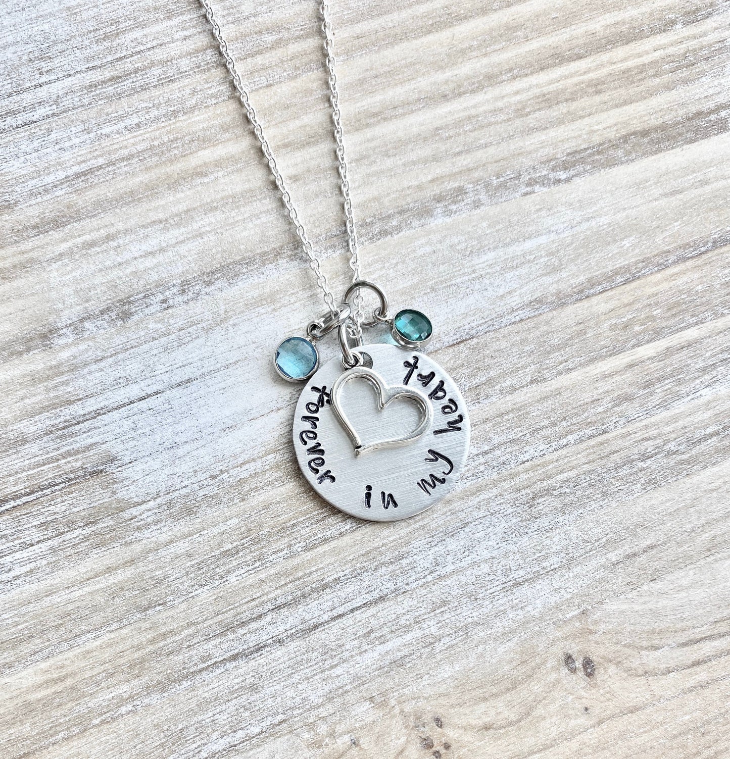 Forever in my heart Necklace Sympathy Gift Sympathy Necklace Memorial Necklace Memorial Jewelry In Memory Jewelry Handstamped Necklace