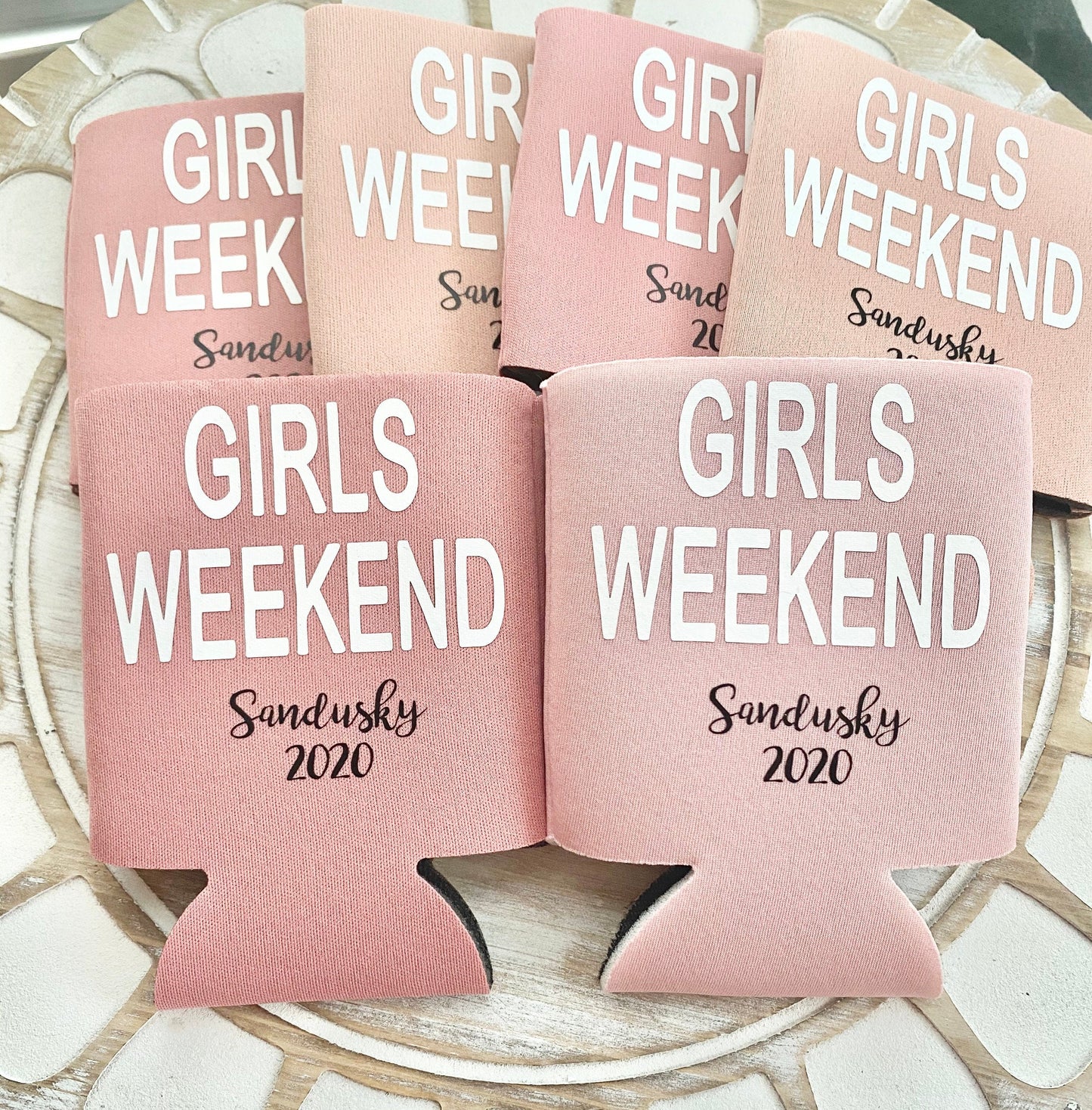 Personalized Girls Weekend Can Coolers: Custom Party Favors