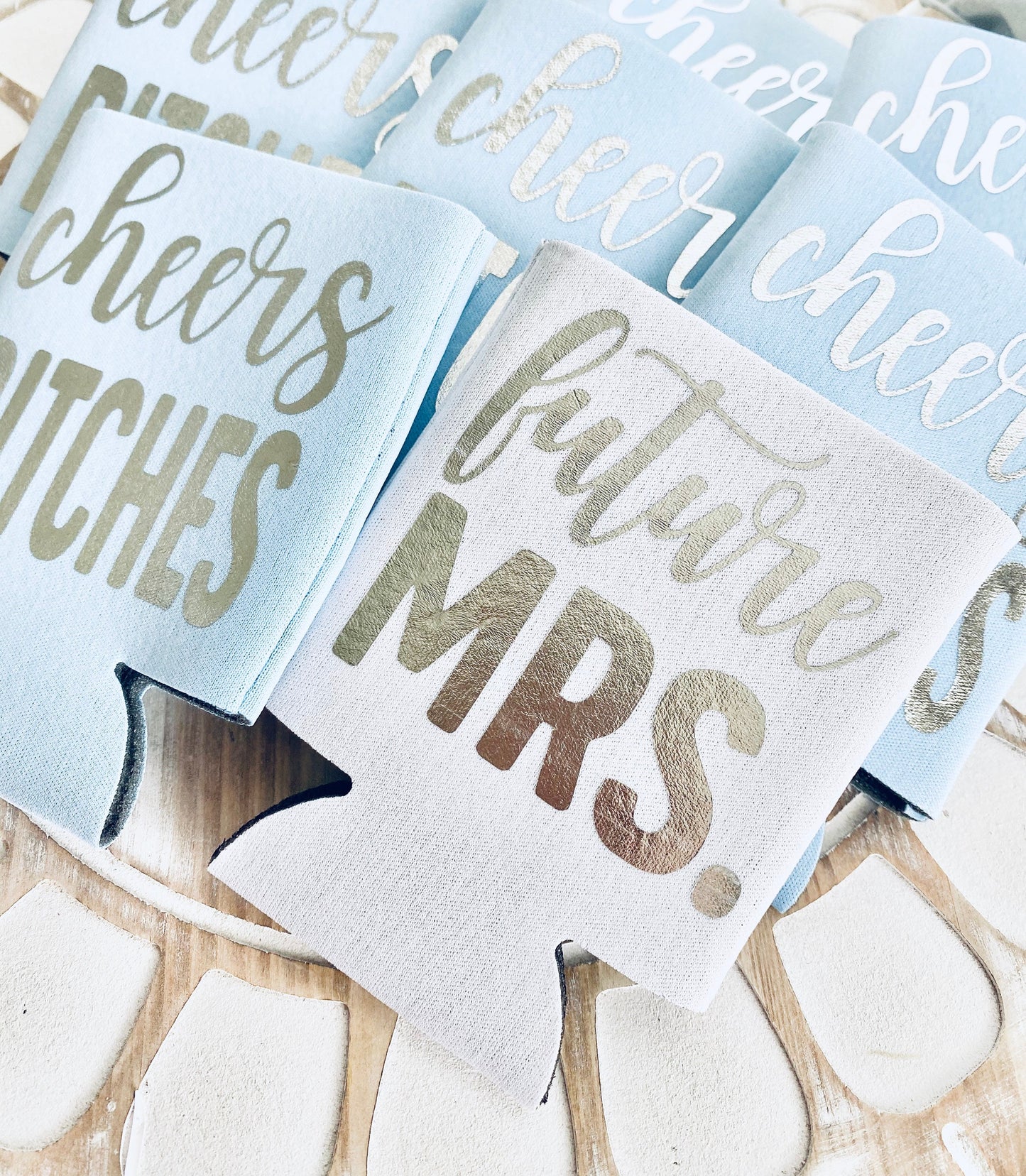 Personalized Bachelorette Can Coolers: Future Mrs. & Cheers Bitches