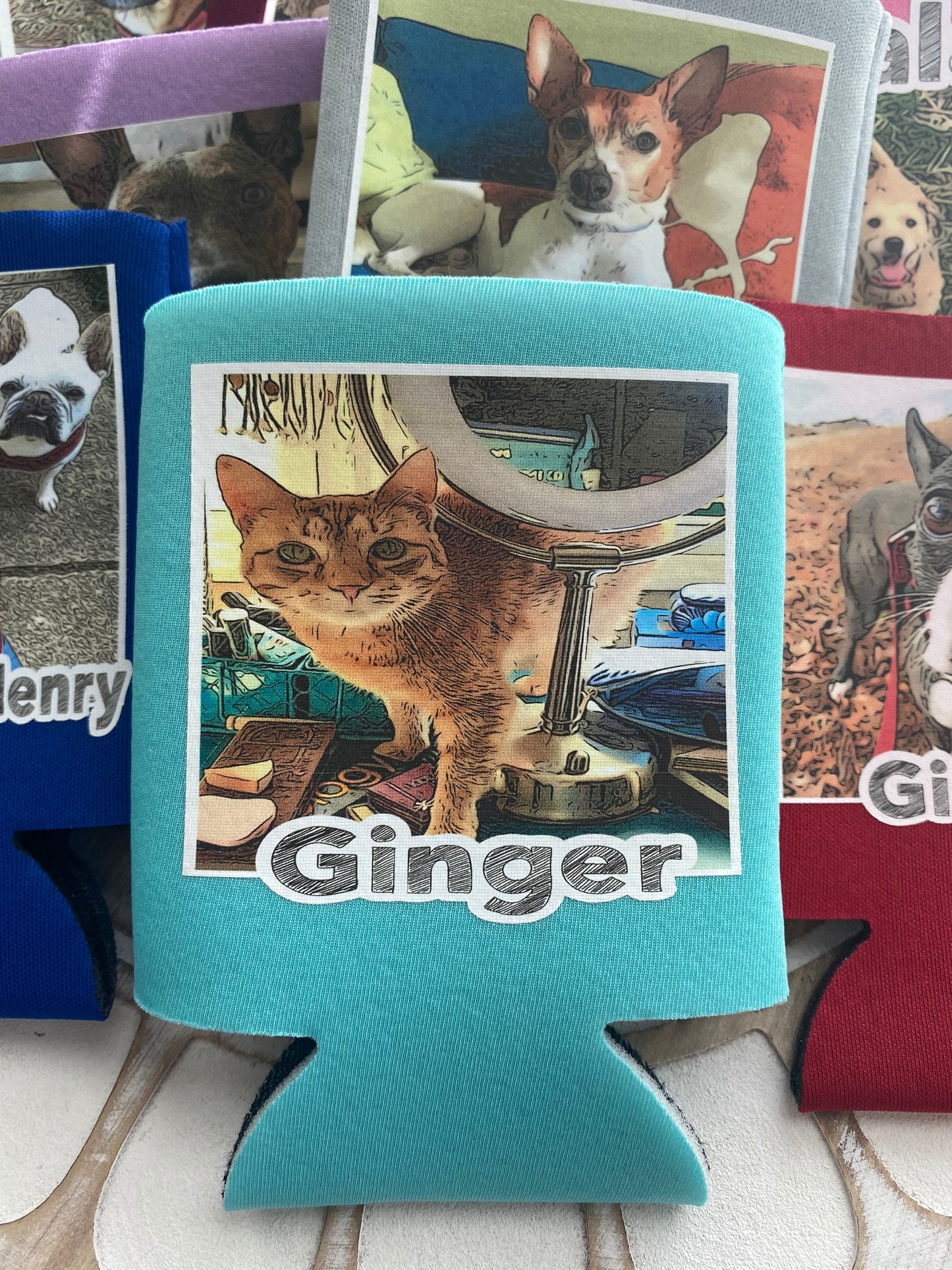 Custom Pet Photo Can Cooler: Personalized Dog Mom Gift