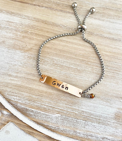Girls Name Bracelet, Custom Name Bracelet, Rosegold Name Bracelet, Little Girl Bracelet, Dainty Bracelet, Personalized Gift for Kids,