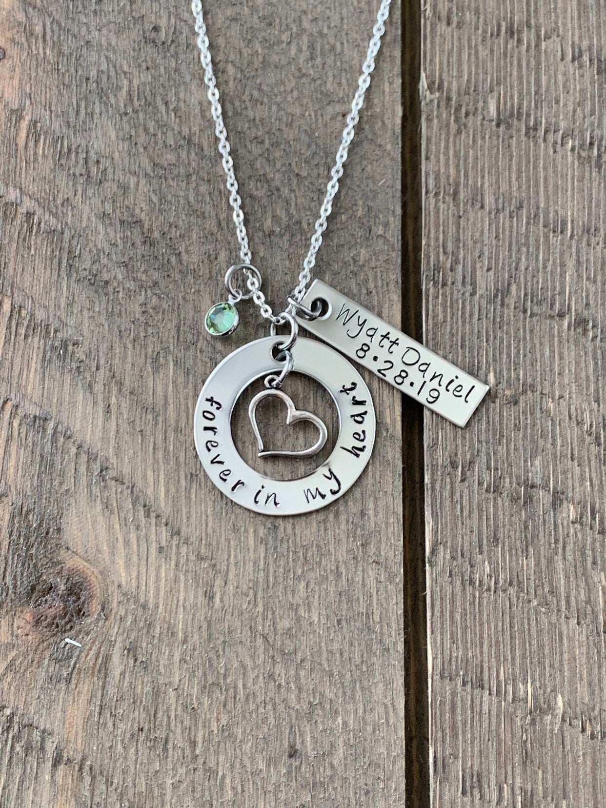 Memorial Gift Hand Stamped Memorial Jewelry Custom Memorial Necklace Sympathy Gift Personalized Miscarriage Necklace Infant Loss Jewelry