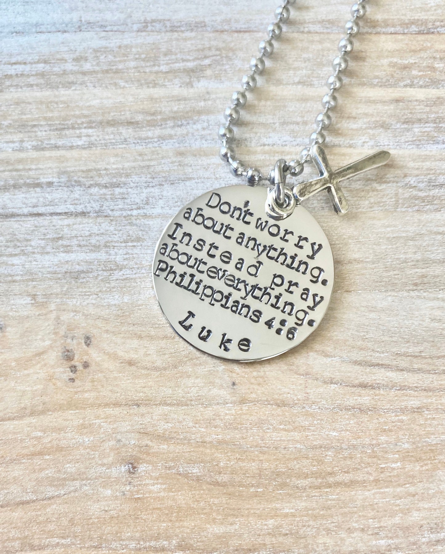 Boys Necklace Boys Necklace Boys Jewelry Cross Necklace Toddler Jewelry Boy Birthday Gift Son Easter Gift Pray about everything