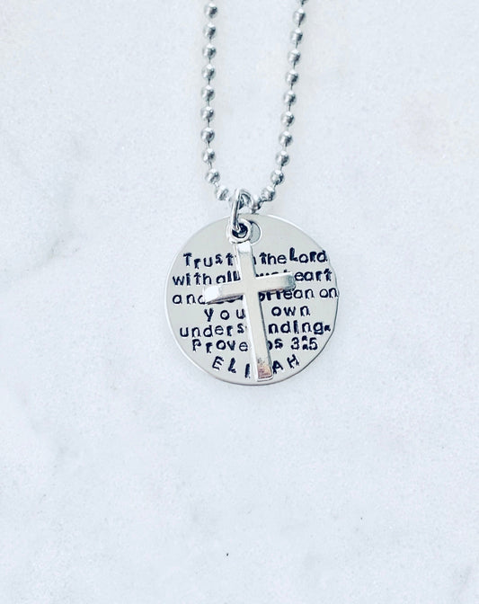 Boys Necklace Boys Necklace Boys Jewelry Cross Necklace Toddler Jewelry Boy Birthday Gift Son Easter Gift Trust In the Lord
