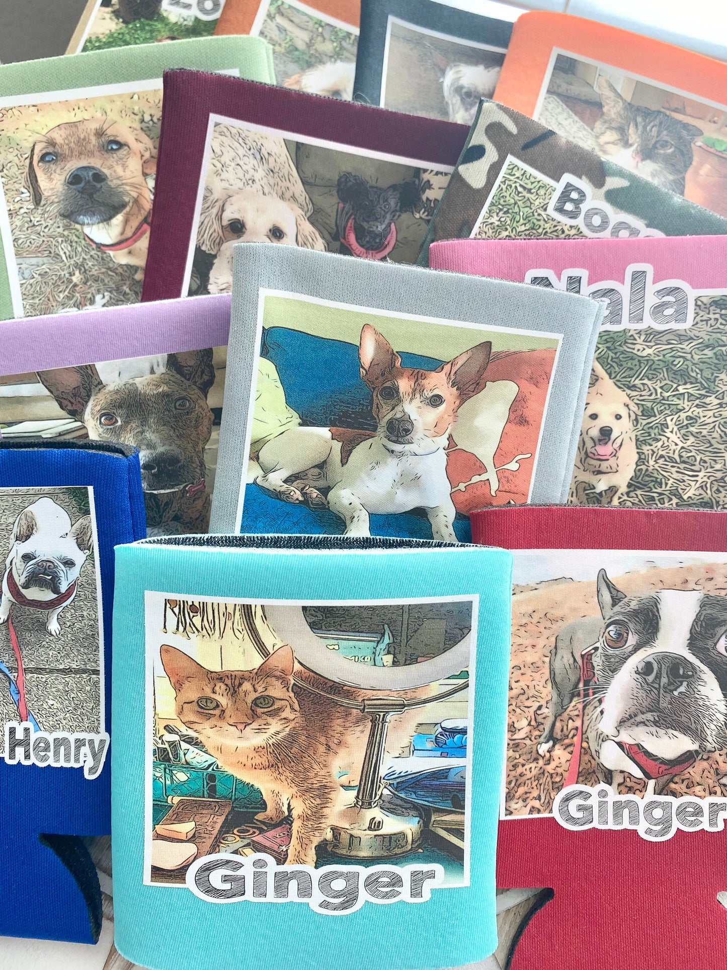 Custom Pet Photo Can Cooler: Personalized Dog Mom Gift