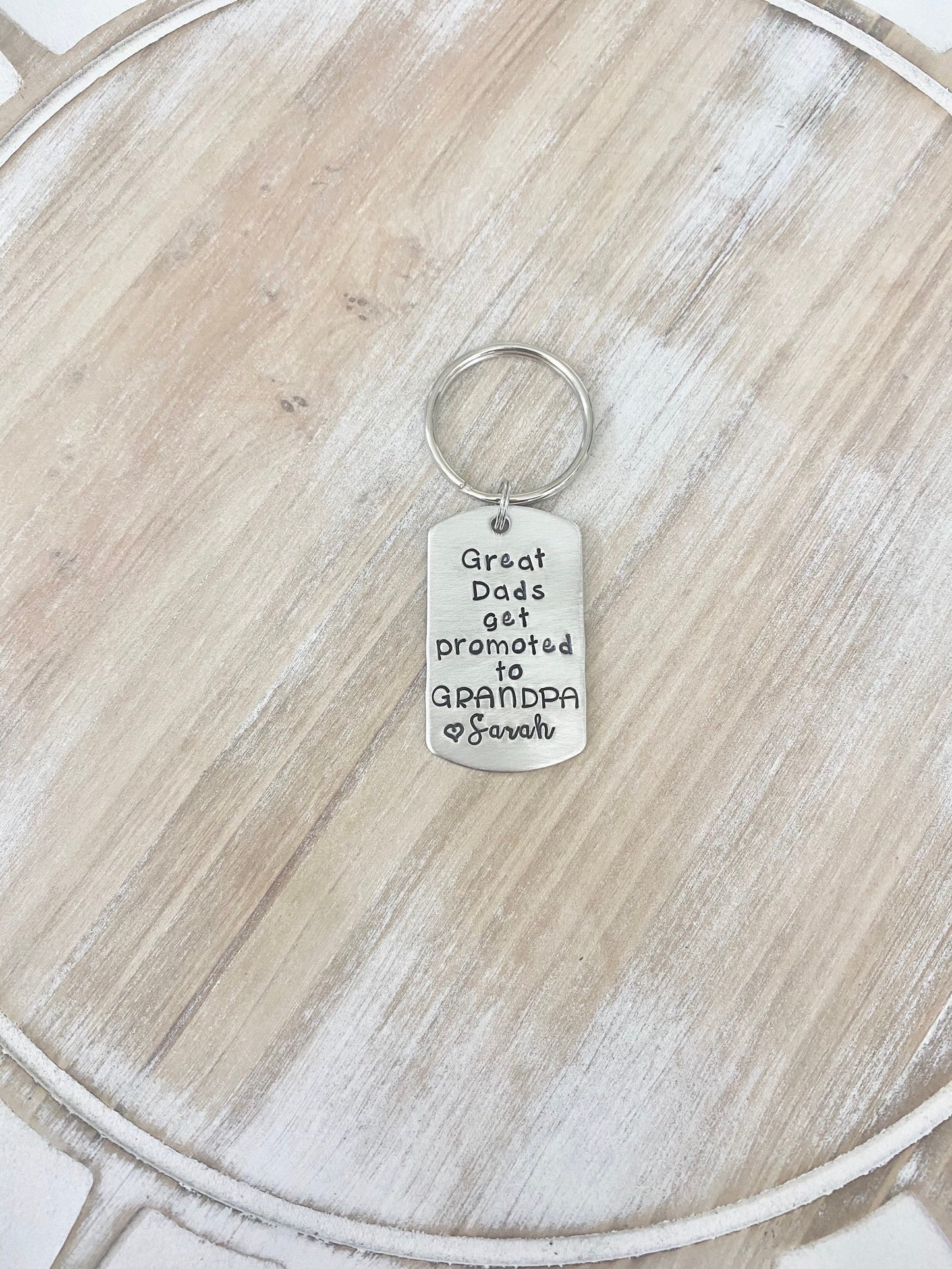 Great Dads Get Promoted to Grandpa Keychain Gift for New Dad Grandpa Keychain Handstamped Keychain Custom Keychain Dad Keychain Fathers Day