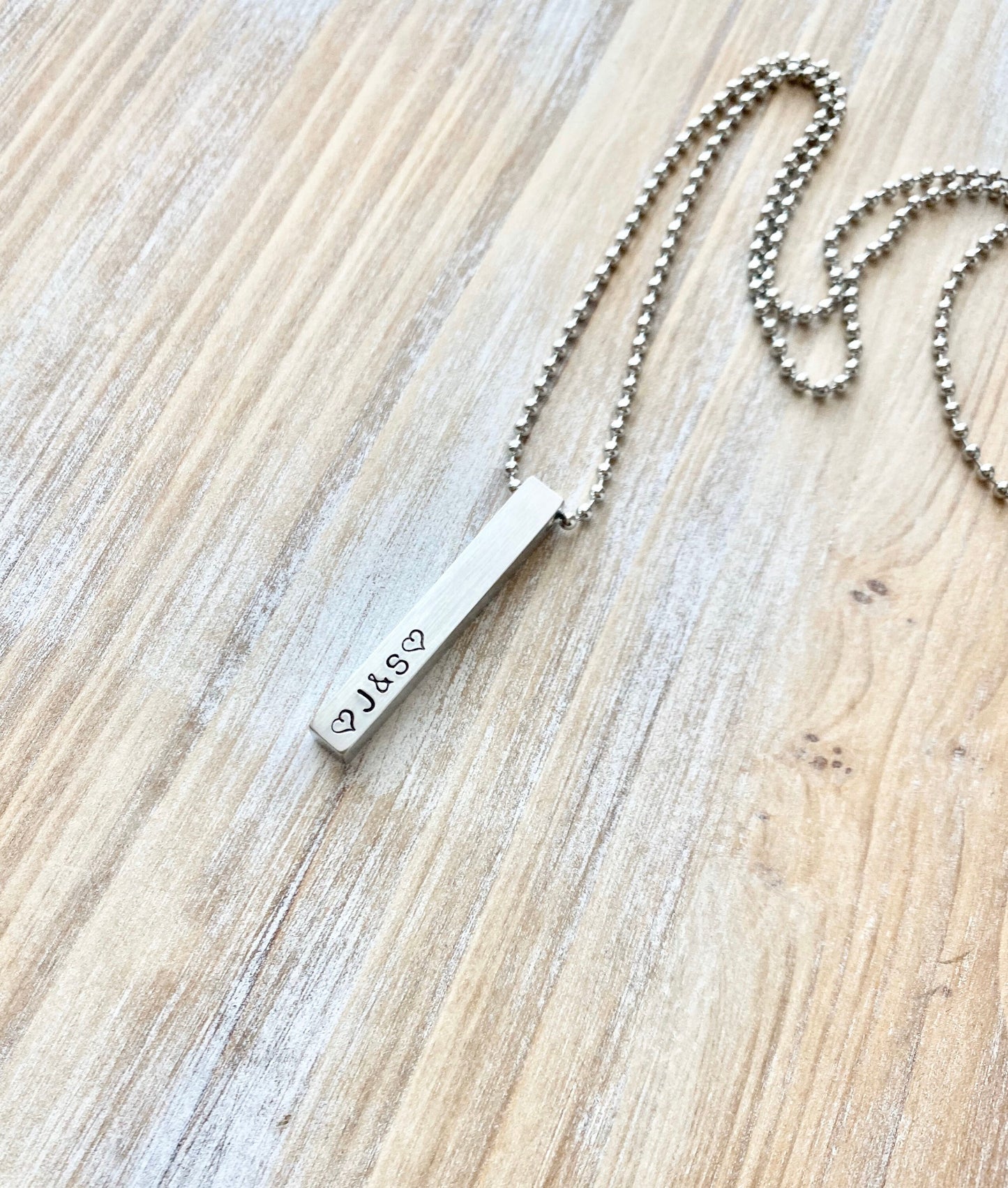 Bar Necklace Mens Necklace Gift for Dad Fathers Day Gift Handstamped Necklace Stainless Steel Bar Custom Necklace Personalized Necklace