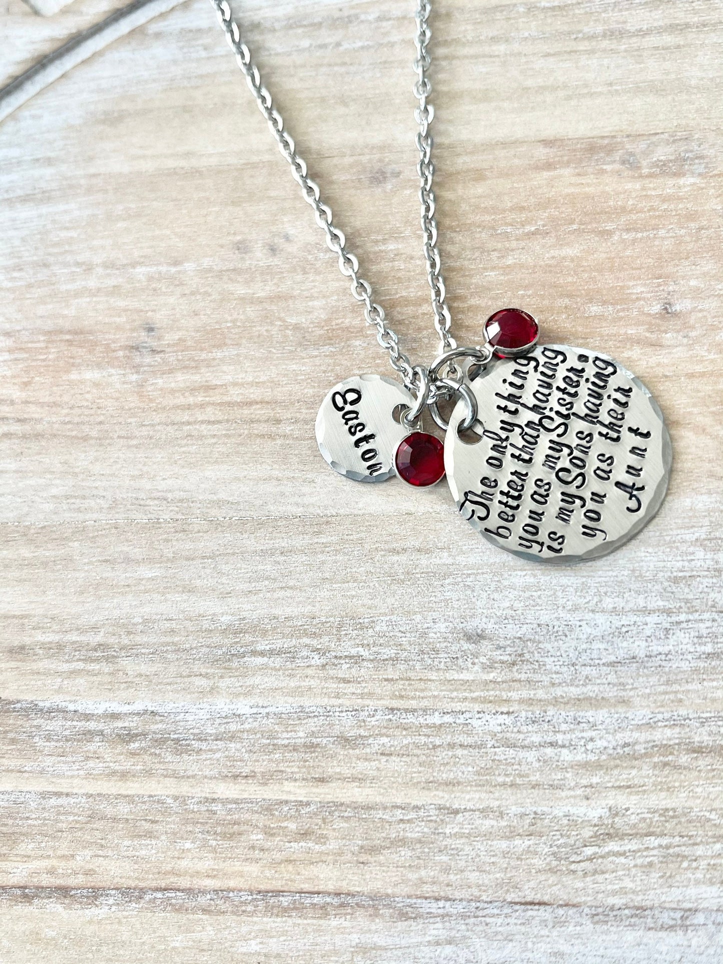 Aunt Quote Necklace Gift for Sister Aunt Necklace Auntie Jewelry Personalized Jewelry Handstamped Jewelry Name Necklace Auntie Necklace