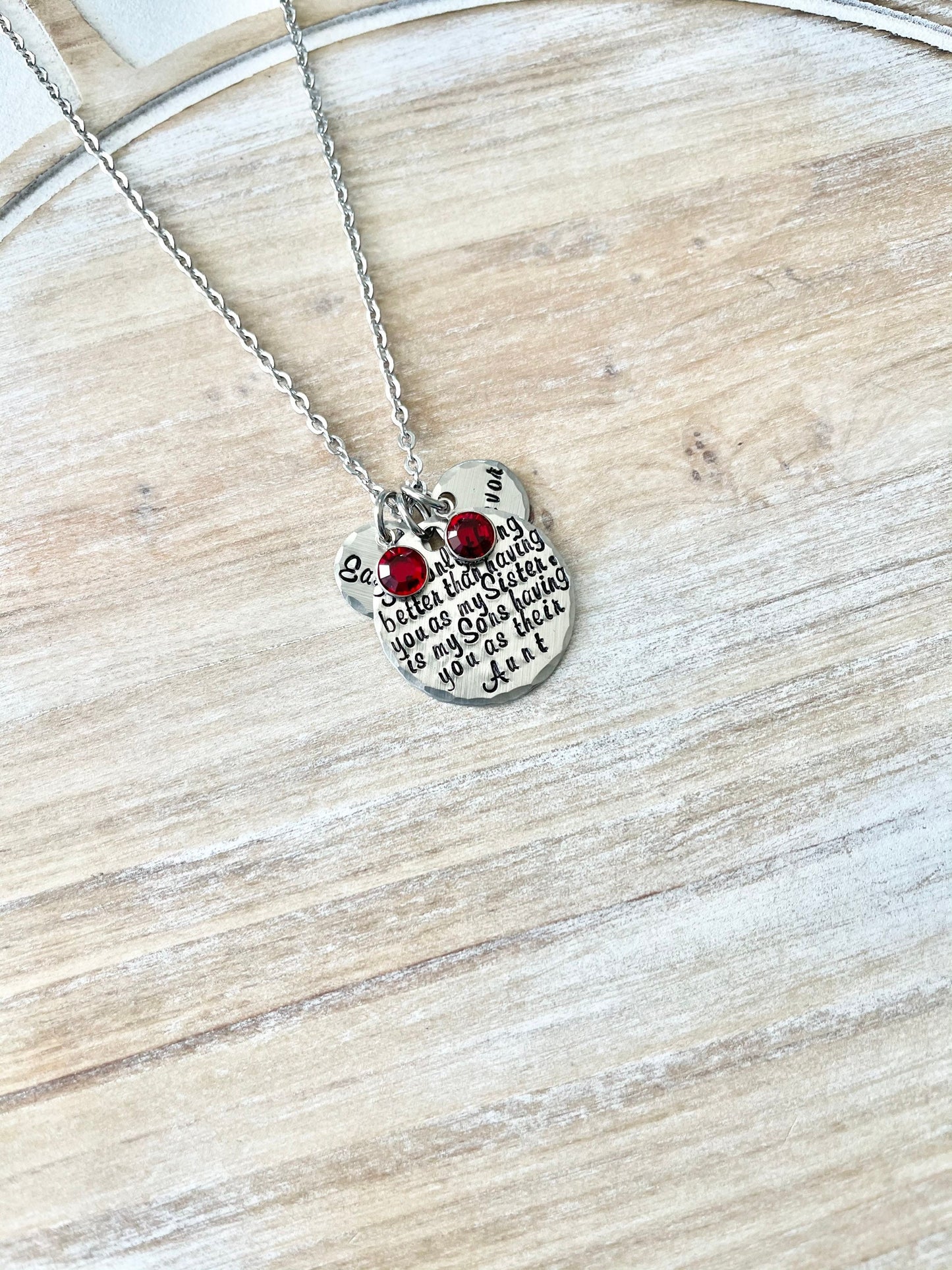 Aunt Quote Necklace Gift for Sister Aunt Necklace Auntie Jewelry Personalized Jewelry Handstamped Jewelry Name Necklace Auntie Necklace