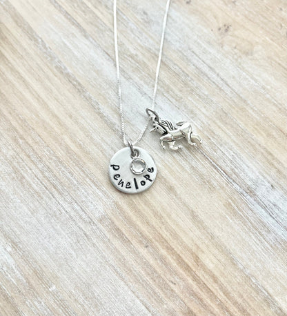 Girls unicorn Necklace Unicorn Jewelry Name Necklace Unicorn Lover Gift Birthday Necklace Girls Christmas Gift