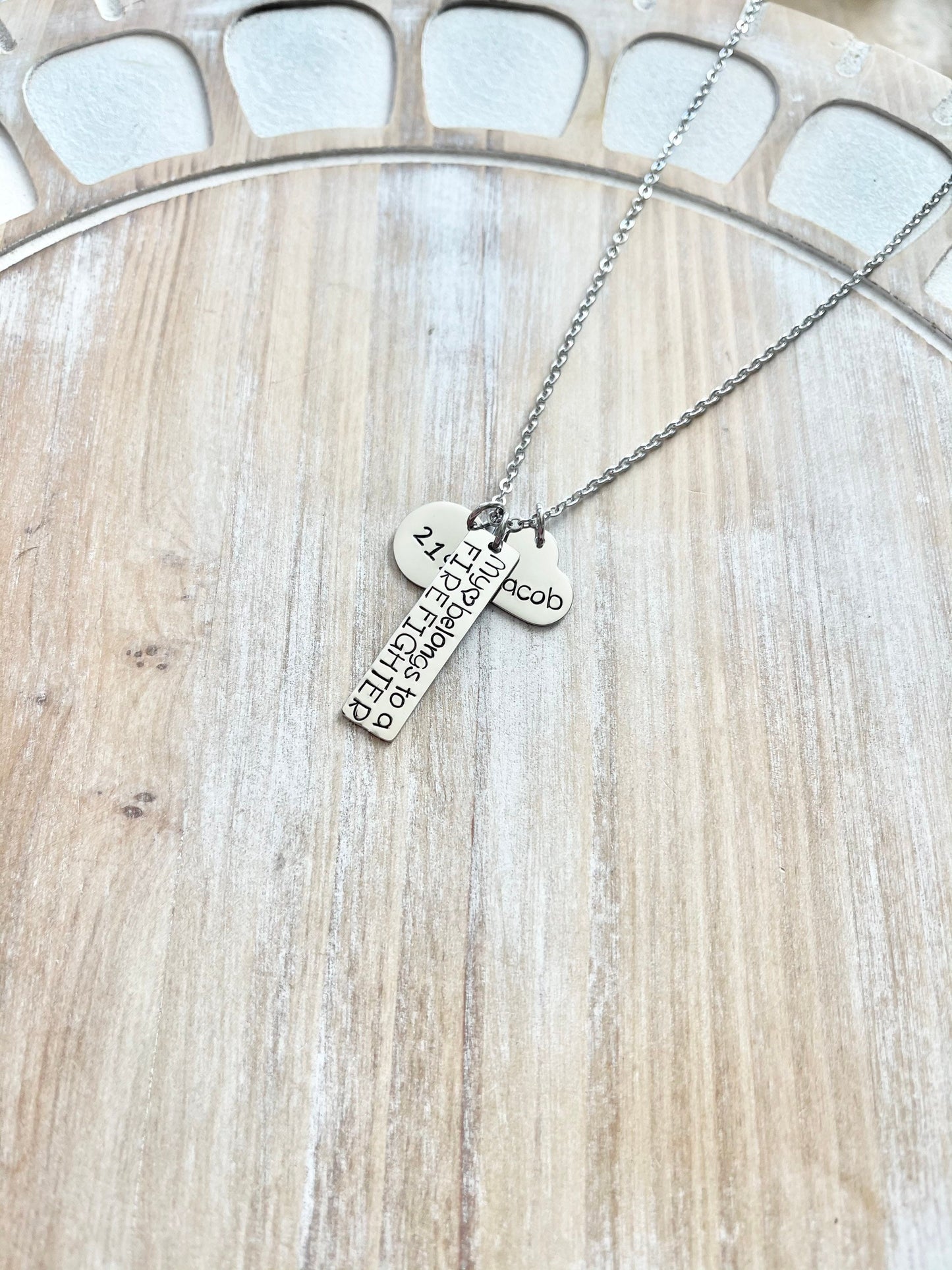 My Heart Belongs to a Firefighter Wife Necklace Firefighter Wife Necklace Handstamped Jewelry Custom Necklace Heart necklace