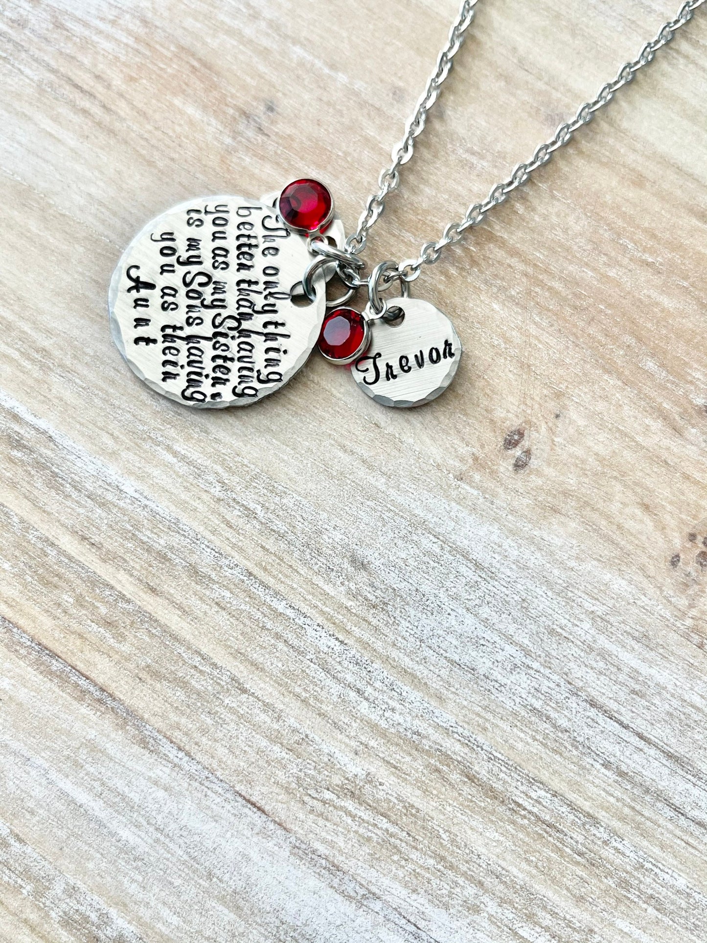 Aunt Quote Necklace Gift for Sister Aunt Necklace Auntie Jewelry Personalized Jewelry Handstamped Jewelry Name Necklace Auntie Necklace