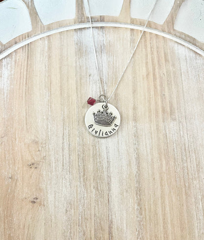 Crown Gift Princess Necklace Girls Princess Crown Necklace Birthday Party Princess Gift Little Girls Necklace Pink Jewelry Girls Charm Queen