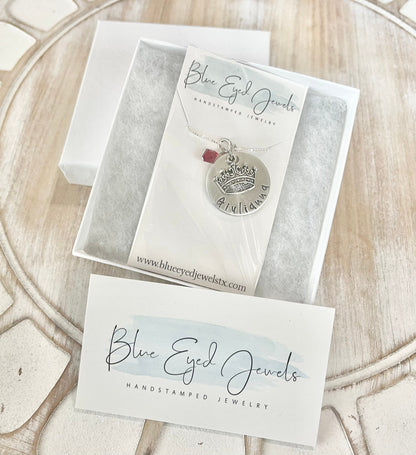 Crown Gift Princess Necklace Girls Princess Crown Necklace Birthday Party Princess Gift Little Girls Necklace Pink Jewelry Girls Charm Queen