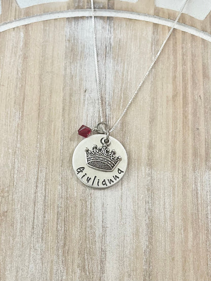 Crown Gift Princess Necklace Girls Princess Crown Necklace Birthday Party Princess Gift Little Girls Necklace Pink Jewelry Girls Charm Queen