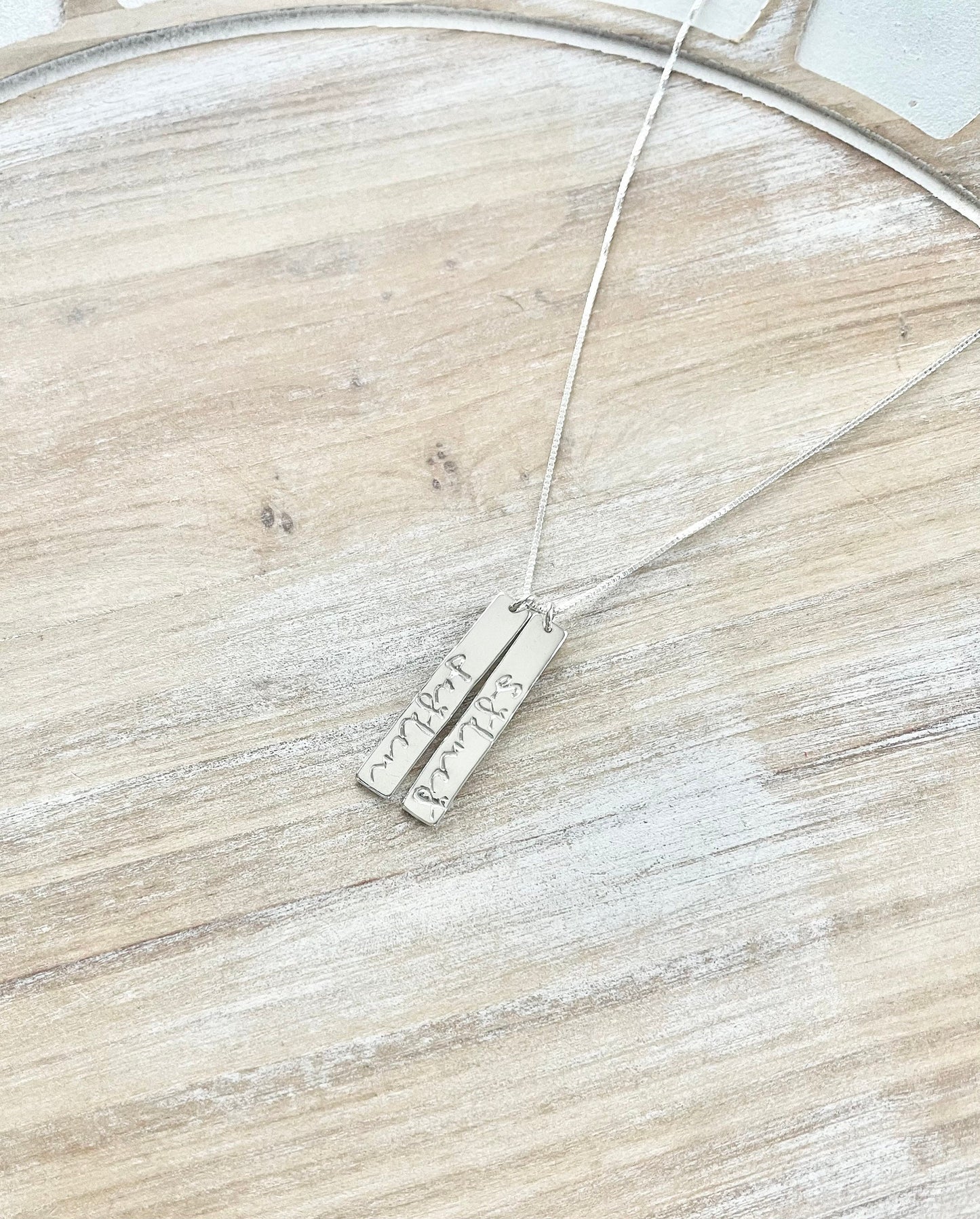 Sterling Silver Bar Necklace Custom Name Bar Nameplate Necklace Personalized Bar Layering Bar Horizontal Skinny Name Necklace