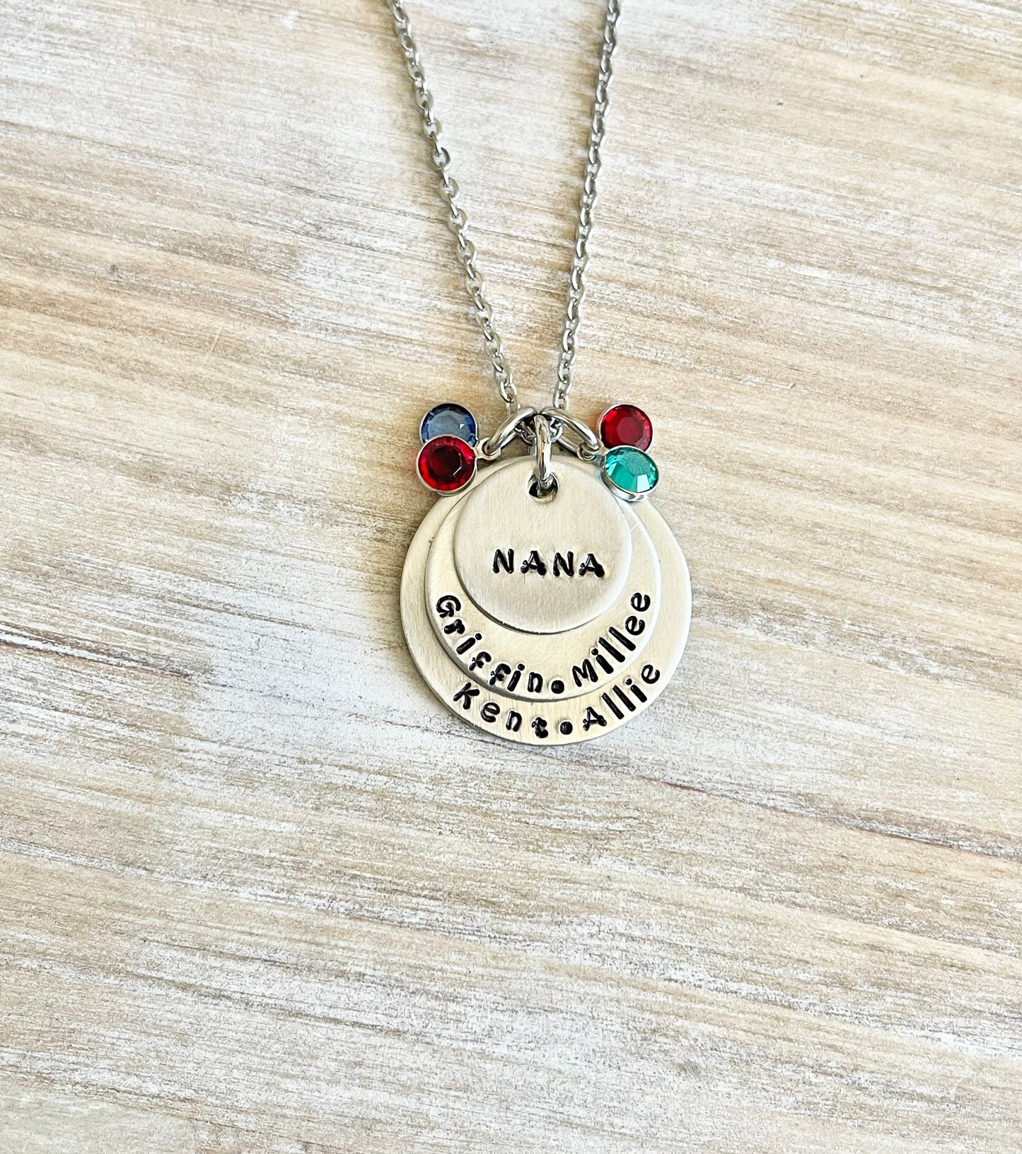 Nana Necklace Nana Jewelry Personalized Jewelry Handstamped Jewelry Name Necklace Grandma Necklace Grandma Jewelry