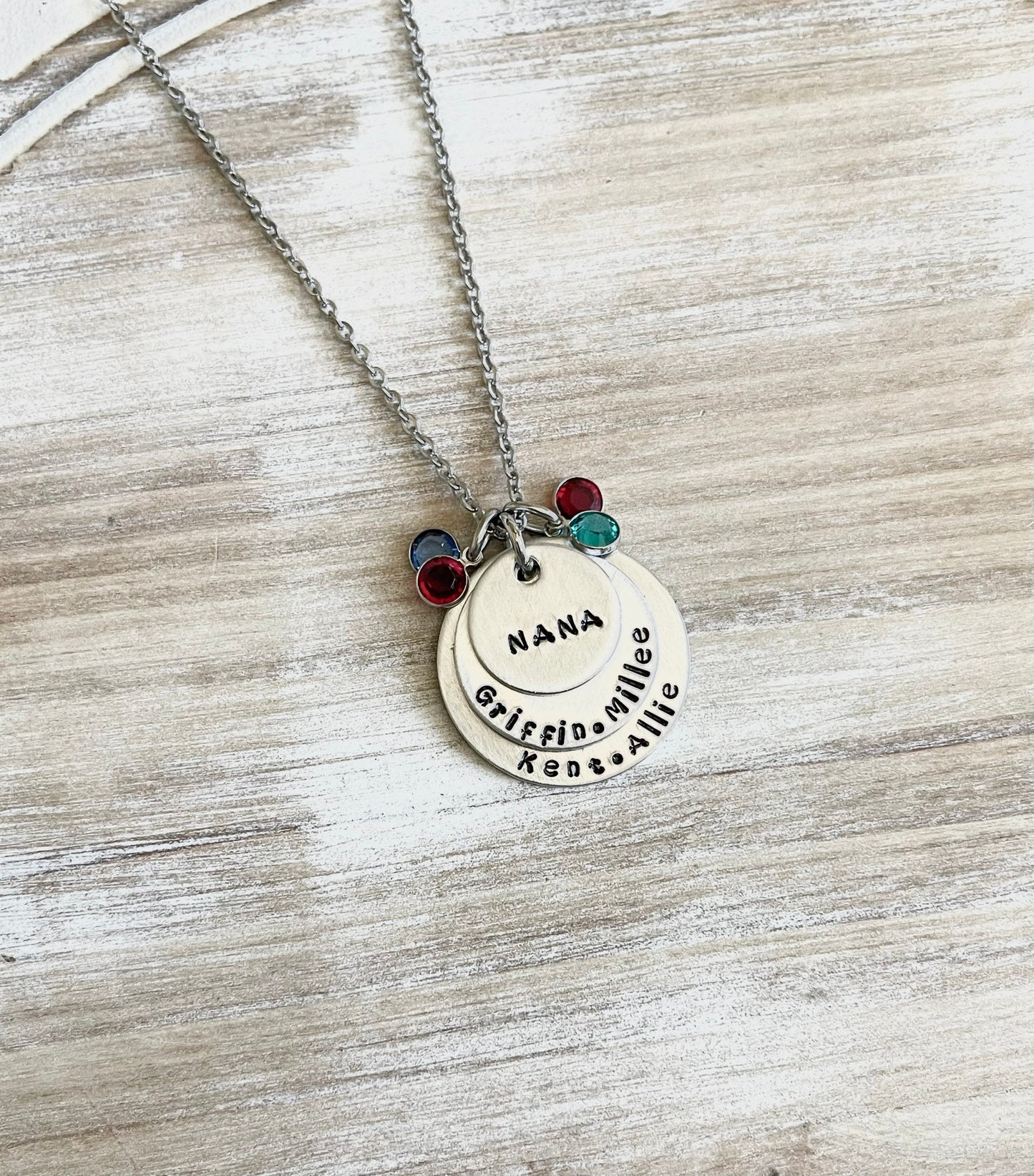 Nana Necklace Nana Jewelry Personalized Jewelry Handstamped Jewelry Name Necklace Grandma Necklace Grandma Jewelry