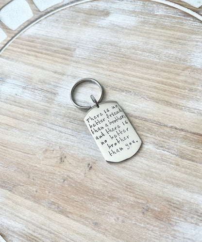 Brother keychain No better friend than a Brother Gift for Brother Custom Keychain Brother Birthday Gift Sibling Keychain