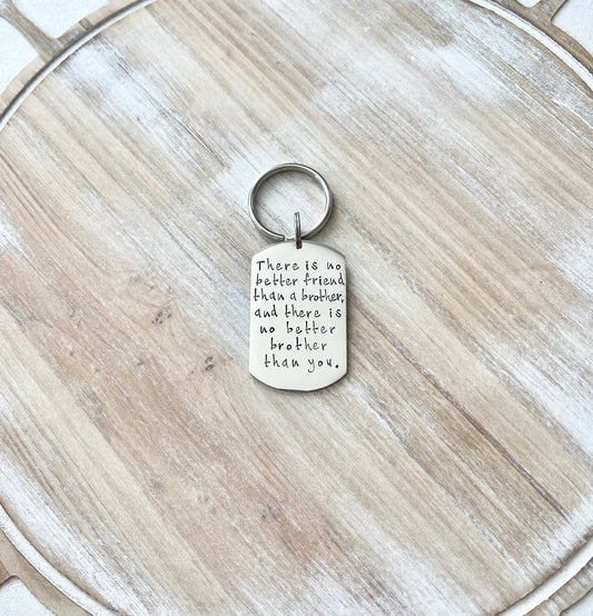 Brother keychain No better friend than a Brother Gift for Brother Custom Keychain Brother Birthday Gift Sibling Keychain