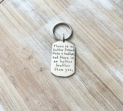 Brother keychain No better friend than a Brother Gift for Brother Custom Keychain Brother Birthday Gift Sibling Keychain