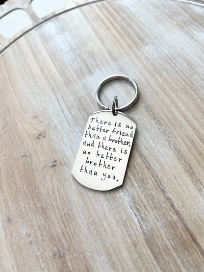 Brother keychain No better friend than a Brother Gift for Brother Custom Keychain Brother Birthday Gift Sibling Keychain