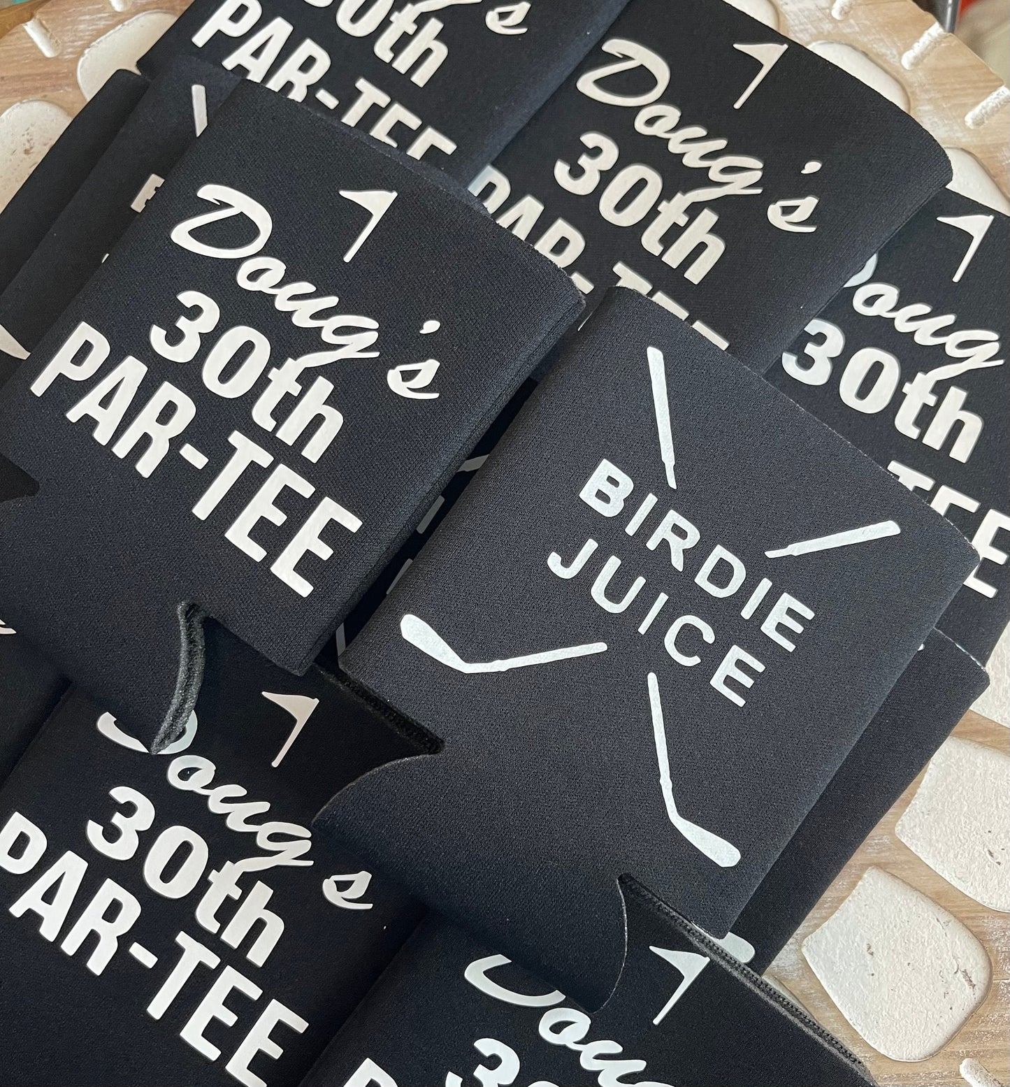 Personalized 30th Birthday Golf Can Coolers: Bachelor Party Favors