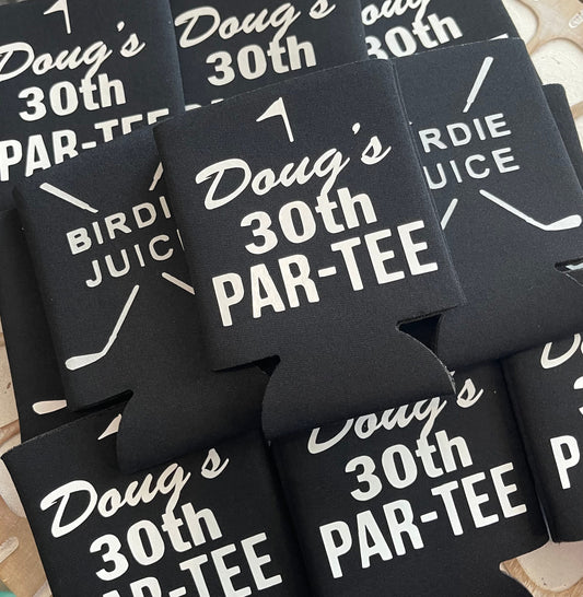 Personalized 30th Birthday Golf Can Coolers: Bachelor Party Favors