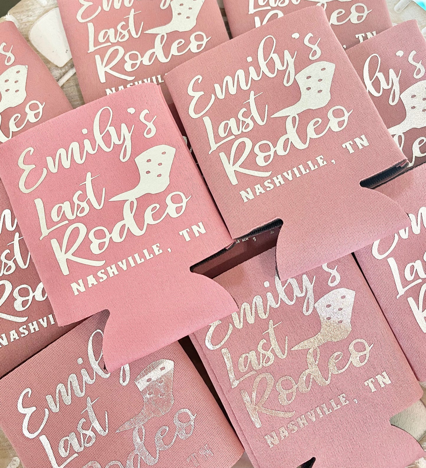 Personalized Last Rodeo Can Cooler: Country Bachelorette Party Favor