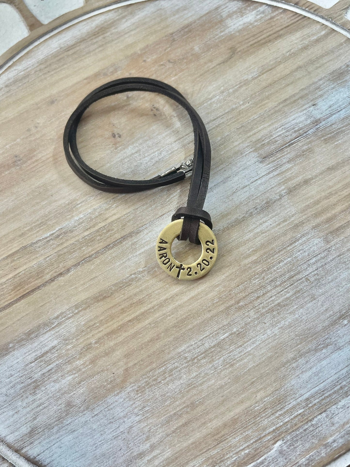 Baptism Gift Christian Jewelry Boys Baptism Necklace with Custom Baptized Date Hand Stamped Religious Jewelry for Him