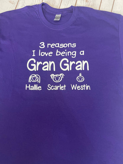 Grandma Shirt Gran Gran shirt Gift for Mom grandkids names Mothers Day gift for Grandma Custom Tshirt New Grandma Gift Mimi