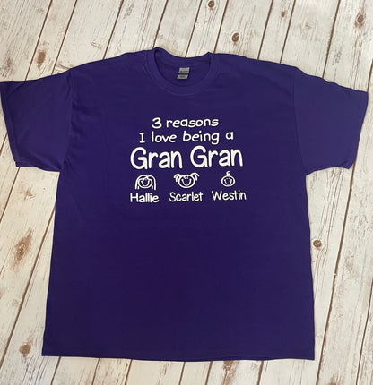 Grandma Shirt Gran Gran shirt Gift for Mom grandkids names Mothers Day gift for Grandma Custom Tshirt New Grandma Gift Mimi