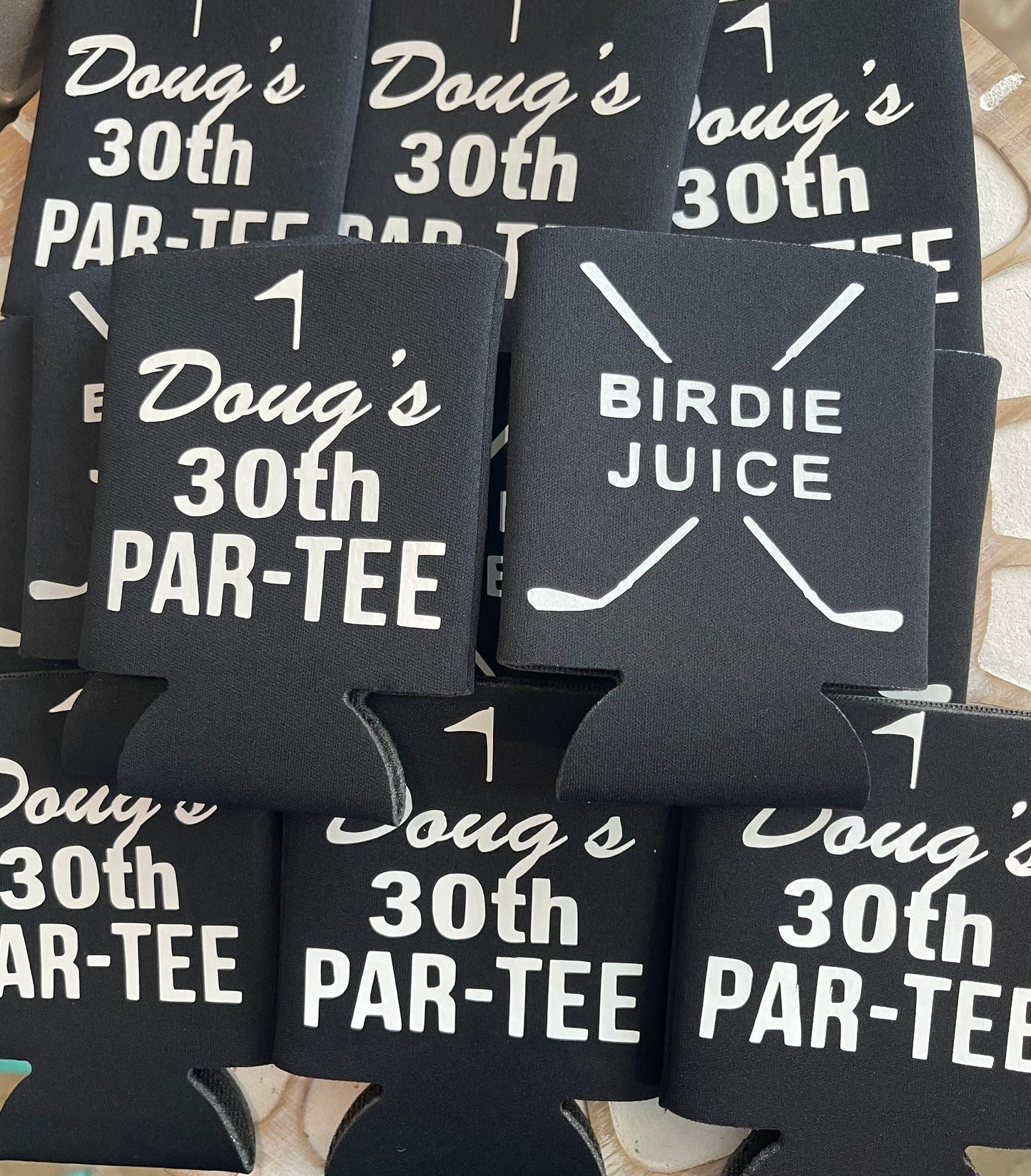Personalized 30th Birthday Golf Can Coolers: Bachelor Party Favors
