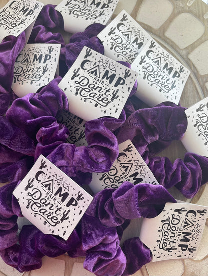 Camp Hair Don't Care Velvet Scrunchie: Sleepover Party Favor