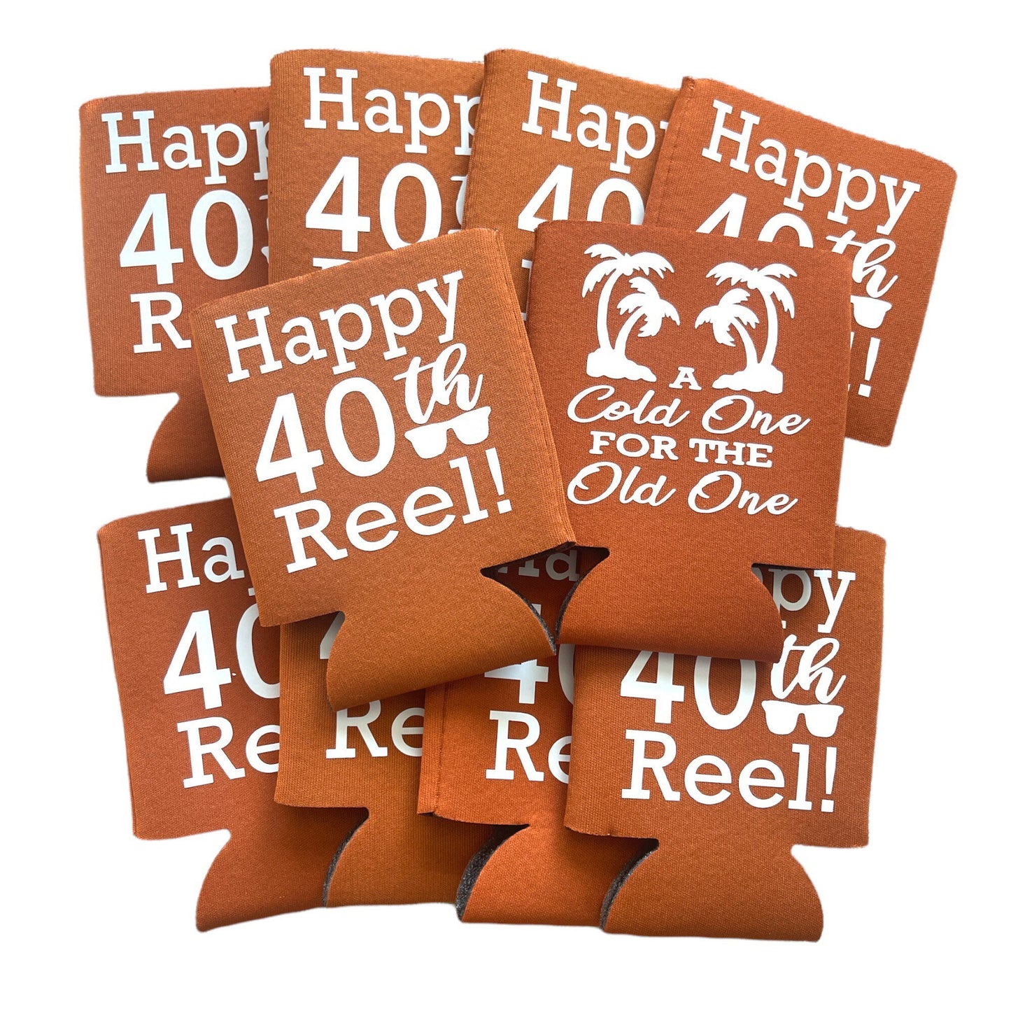Personalized 30th Birthday Can Coolers: Palm Tree Party Favors