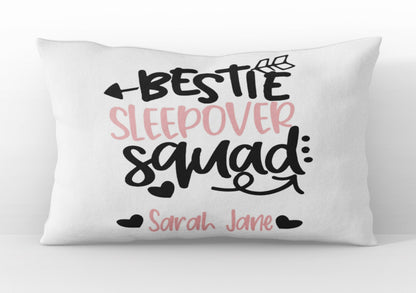 Personalized Slumber Party Pillowcase: Bestie Sleepover Squad Favor