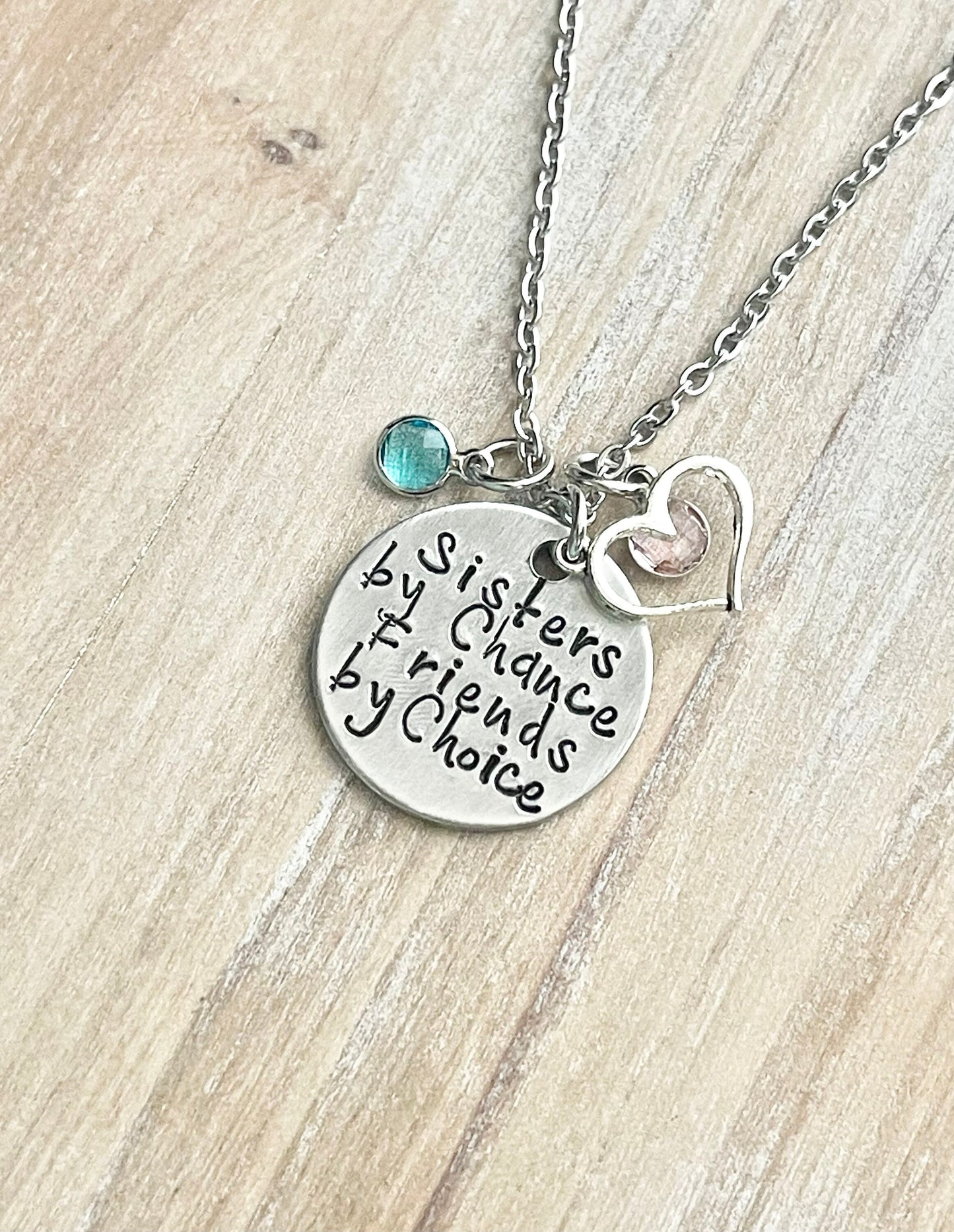 Big Sister & Little Sister Necklace Sister Jewelry Sister Birthday Gift Silver Sister Necklace LIttle Sis Gift Sisters By Chance Necklace