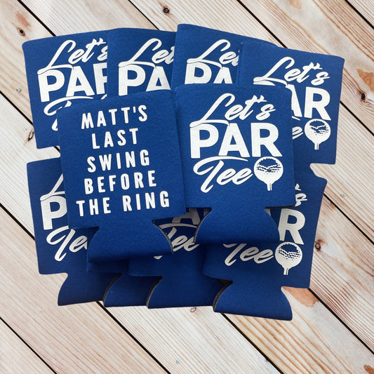 Personalized Golf Can Coolers: Bachelor Party Favors